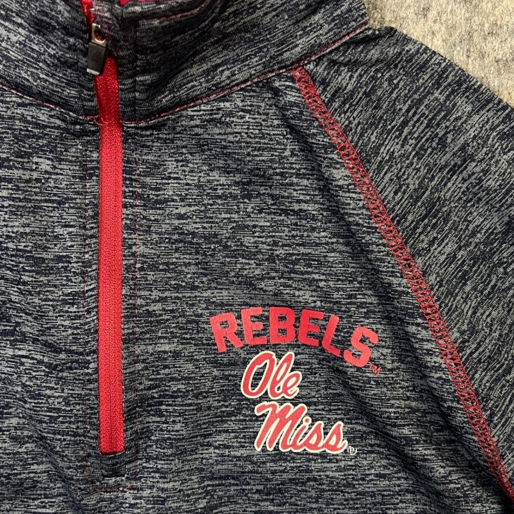 Colosseum Pullover Women S Navy Blue Ole Miss Rebels NCAA Space Dye Quarter Zip - Picture 3 of 9